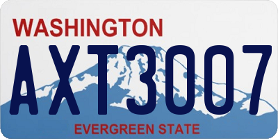 WA license plate AXT3007