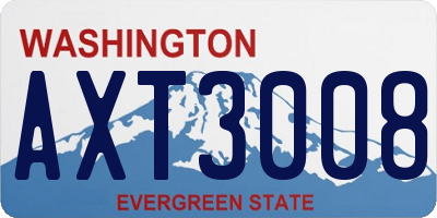 WA license plate AXT3008