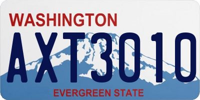 WA license plate AXT3010