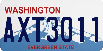 WA license plate AXT3011