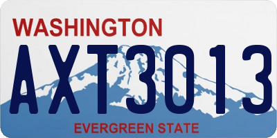WA license plate AXT3013