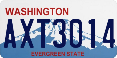WA license plate AXT3014