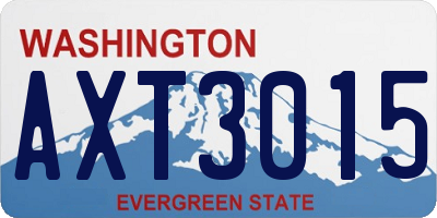 WA license plate AXT3015