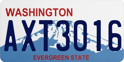 WA license plate AXT3016