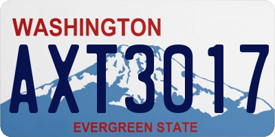 WA license plate AXT3017