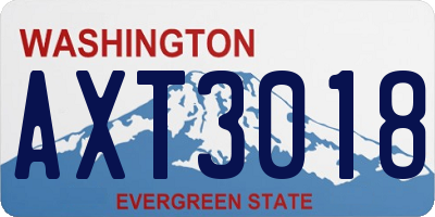WA license plate AXT3018