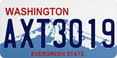 WA license plate AXT3019