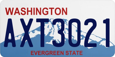 WA license plate AXT3021