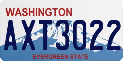 WA license plate AXT3022