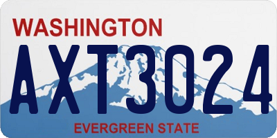 WA license plate AXT3024