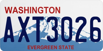 WA license plate AXT3026