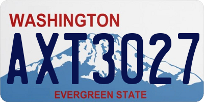 WA license plate AXT3027
