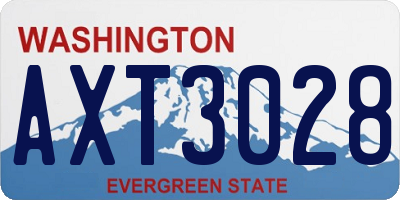 WA license plate AXT3028