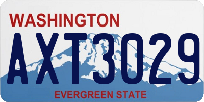 WA license plate AXT3029