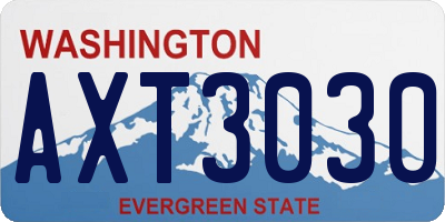 WA license plate AXT3030