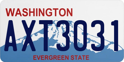 WA license plate AXT3031