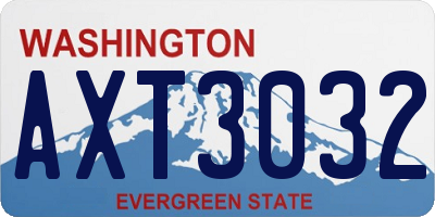 WA license plate AXT3032