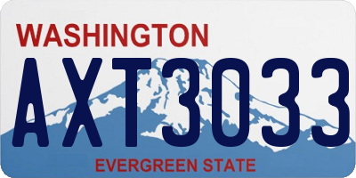WA license plate AXT3033