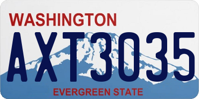 WA license plate AXT3035