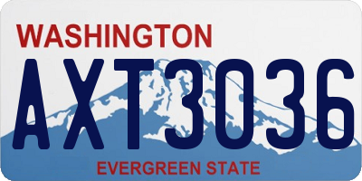 WA license plate AXT3036