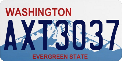 WA license plate AXT3037