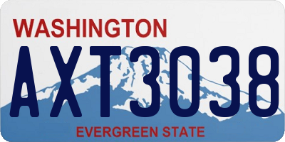 WA license plate AXT3038