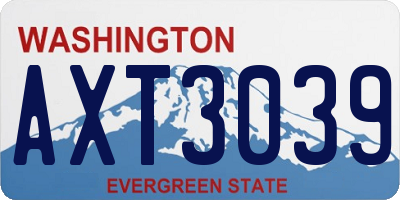 WA license plate AXT3039