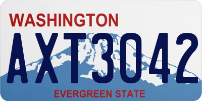 WA license plate AXT3042
