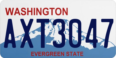 WA license plate AXT3047