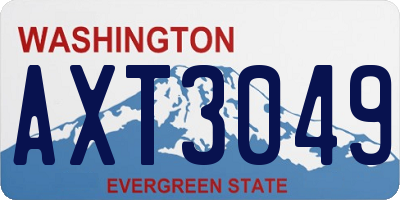 WA license plate AXT3049
