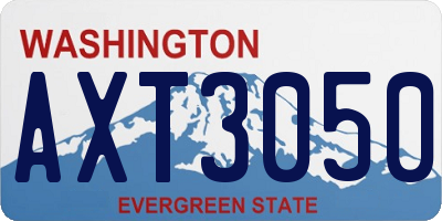 WA license plate AXT3050