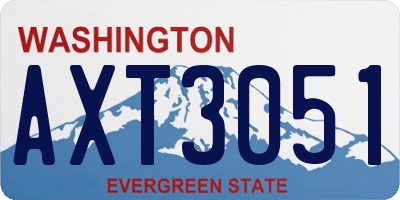 WA license plate AXT3051