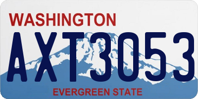 WA license plate AXT3053