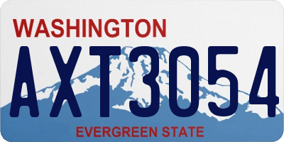 WA license plate AXT3054