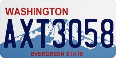 WA license plate AXT3058