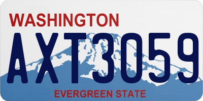 WA license plate AXT3059