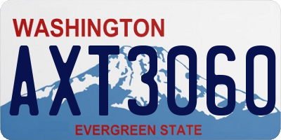 WA license plate AXT3060