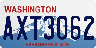 WA license plate AXT3062
