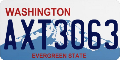 WA license plate AXT3063