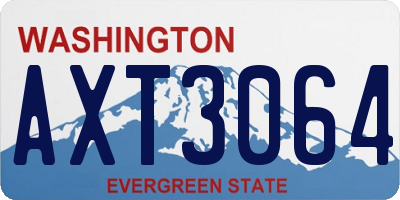 WA license plate AXT3064