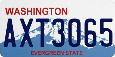 WA license plate AXT3065