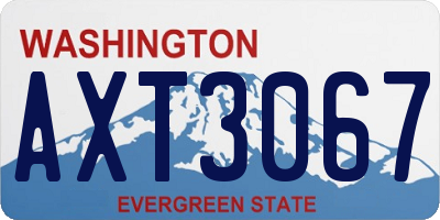 WA license plate AXT3067