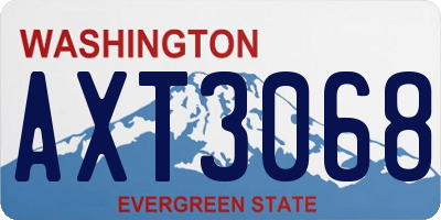 WA license plate AXT3068