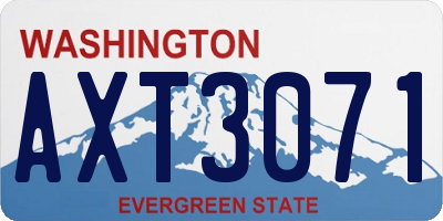 WA license plate AXT3071