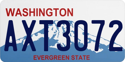 WA license plate AXT3072