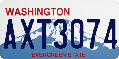WA license plate AXT3074