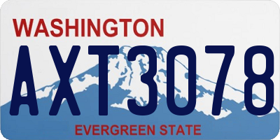 WA license plate AXT3078
