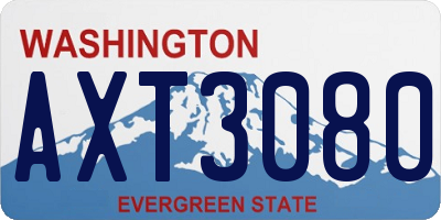WA license plate AXT3080