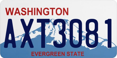 WA license plate AXT3081