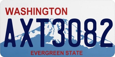 WA license plate AXT3082